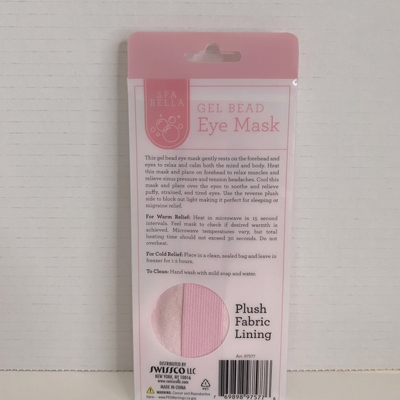 2/$20 Spa Bella Gel Bead Eye Mask – Hot & Cold Therapy - Picture 2 of 2
